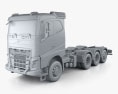 Volvo FH 底盘驾驶室卡车 4轴 2019 3D模型 clay render