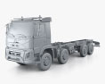 Volvo FMX シャシートラック 4アクスル 2017 3Dモデル clay render