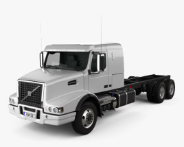 3D model of Volvo VHD Axle Back Sleeper Cab Tractor Truck 2005