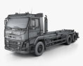 Volvo FM 410 Skip Loader Truck 2014 3D-Modell wire render