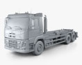 Volvo FM 410 Skip Loader Truck 2014 3D-Modell clay render