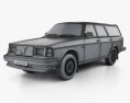 Volvo 245 1984 3D 모델  wire render