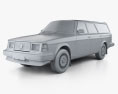 Volvo 245 1984 3D-Modell clay render