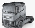 Volvo FH 420 卧铺驾驶室 牵引车 2轴 2015 3D模型 wire render