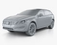 Volvo V60 D4 Cross Country 2018 3D-Modell clay render