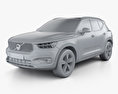 Volvo XC40 with HQ interior 2020 3d model clay render