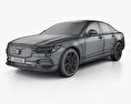 Volvo S90 с детальным интерьером 2020 3D модель wire render
