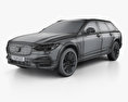 Volvo V90 T6 Cross Country з детальним інтер'єром 2019 3D модель wire render