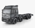 Volvo FMX Globetrotter Cab Camião Chassis 4-eixos 2018 Modelo 3d wire render