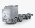 Volvo FMX Globetrotter Cab Chassis Truck 4-axle 2018 3d model clay render