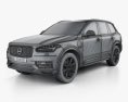 Volvo XC90 T8 mit Innenraum und Motor 2018 3D-Modell wire render