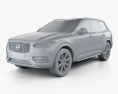 Volvo XC90 T8 인테리어 가 있는 와 엔진이 2018 3D 모델  clay render