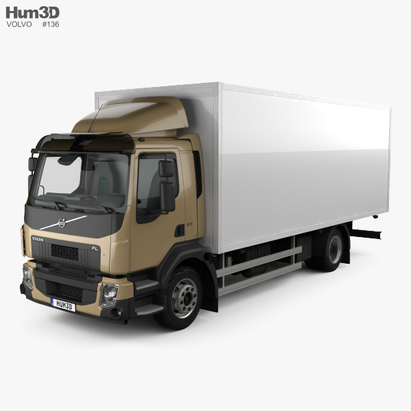 Volvo FL Box Truck con interni 2016 Modello 3D