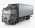 Volvo FL вантажівка з закритим кузовом з детальним інтер'єром 2016 3D модель wire render