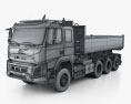 Volvo FMX Tridem 自卸式卡车 带内饰 2017 3D模型 wire render