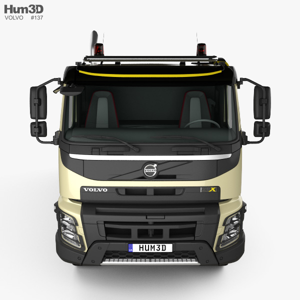 Volvo FMX Tridem Tipper Truck with HQ interior 2013 3D model