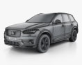 Volvo XC90 T6 R-Design 2018 3D-Modell wire render