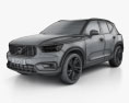 Volvo XC40 T5 R-Design 2020 3D-Modell wire render