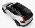 Volvo XC40 T5 R-Design 2020 3D-Modell Draufsicht