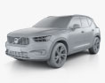Volvo XC40 T5 R-Design 2020 3D-Modell clay render