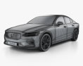 Volvo S60 T6 R-Design 2021 3d model wire render
