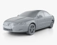 Volvo S80 D4 2016 3D-Modell clay render