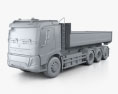 Volvo Electric ティッパートラック 2020 3Dモデル clay render