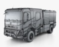 Volvo FMX Crew Cab Fire Truck 2022 3d model wire render