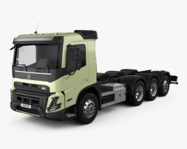 Volvo FMX Day Cab Chassis Truck 4-axle 2022 3D model