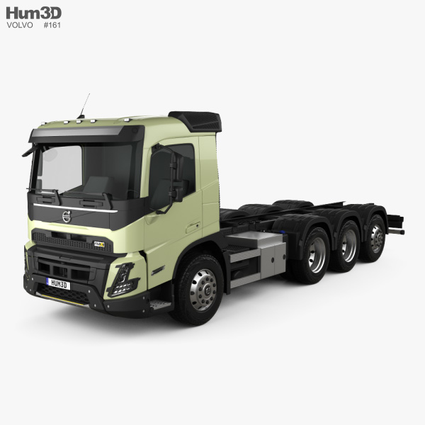 Volvo FMX Day Cab Chassis Truck 4-axle 2022 3D model