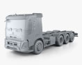 Volvo FMX Day Cab Chassis Truck 4-axle 2023 3d model clay render