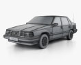 Volvo 940 1998 3Dモデル wire render