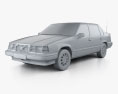 Volvo 940 1998 3D-Modell clay render
