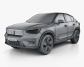 Volvo C40 Recharge 2024 3D模型 wire render
