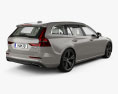 Volvo V60 T6 Inscription 带内饰 2021 3D模型 后视图