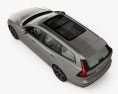 Volvo V60 T6 Inscription з детальним інтер'єром 2021 3D модель top view
