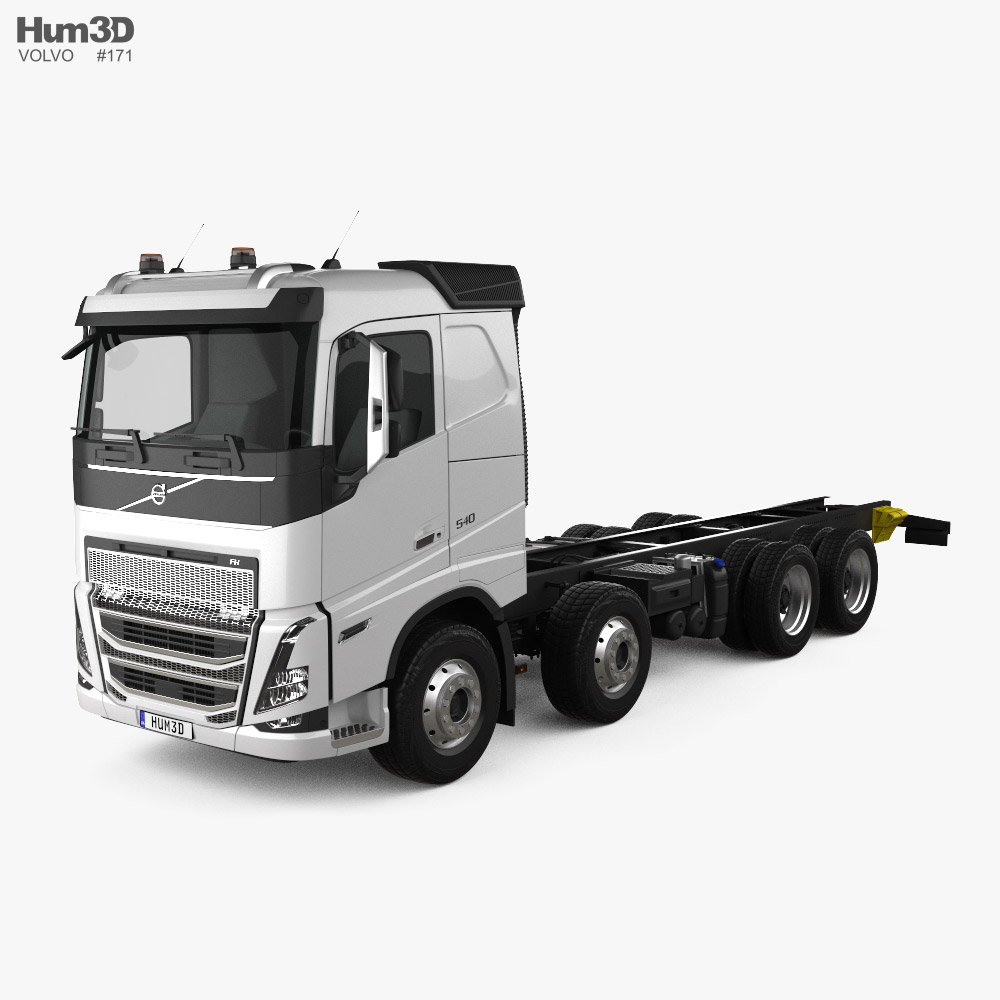 Volvo FH-540 Sleeper Cab Chassis Truck 4-axle 2021 3D model