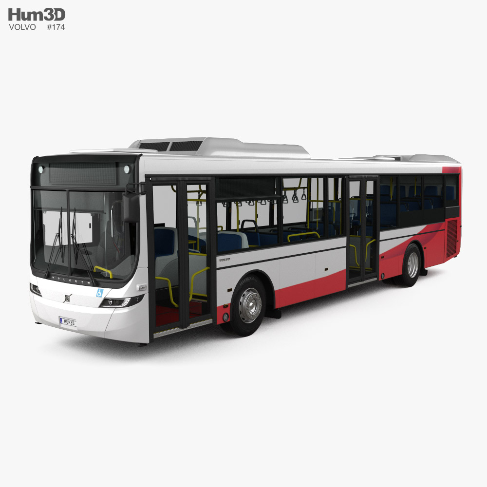 Volvo B7RLE Bus with HQ interior and engine 2018 3D model