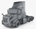 Volvo VNR Electric Tractor Truck 3-axle 2024 3d model wire render