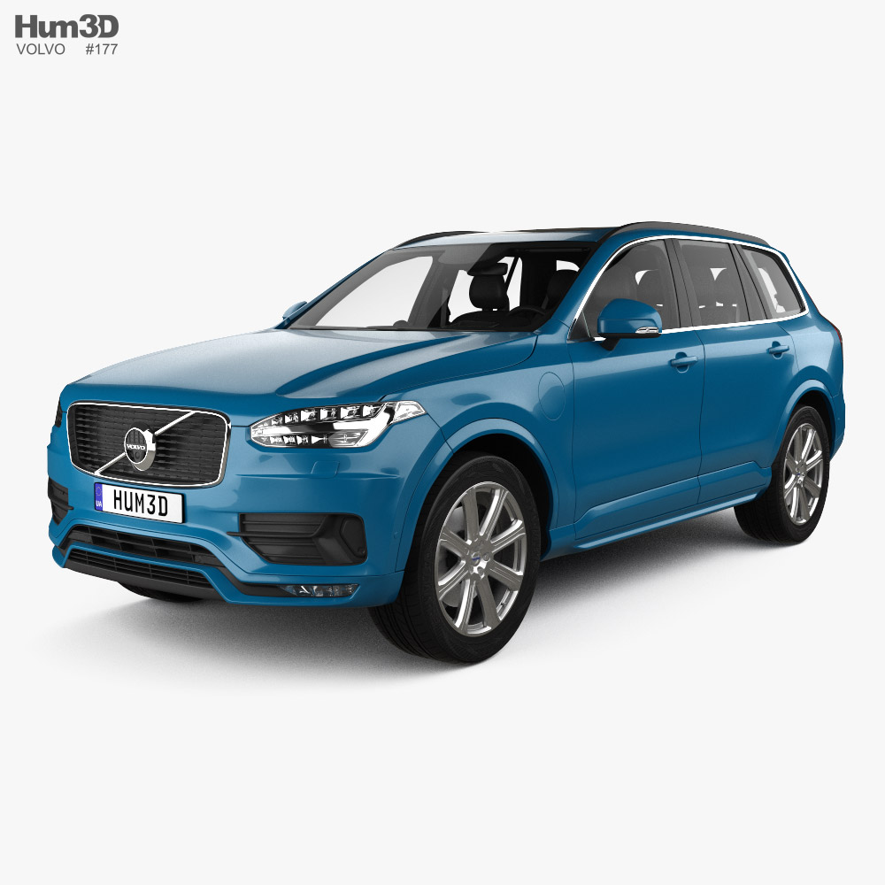 Volvo XC90 T6 R-Design with HQ interior and engine 2016 3D model
