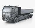Volvo FMX Electric Tipper Truck 2023 3d model wire render