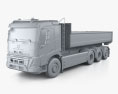 Volvo FMX Electric 自卸式卡车 2023 3D模型 clay render