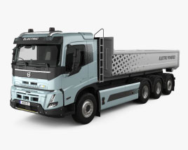 Volvo FMX Electric Tipper Truck with HQ interior 2020 3D model