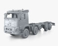 Volvo FMX Chassis Truck 4-axle with HQ interior 2013 3d model clay render