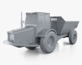 Volvo DR631 Articulated Hauler Truck 1969 3Dモデル clay render