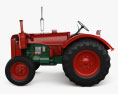 Volvo T43 Tractor 1949 3D 모델  side view