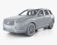 Volvo XC90 T5 with HQ interior and engine 2018 3d model clay render