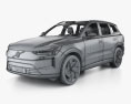 Volvo EX90 with HQ interior 2024 3d model wire render