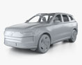 Volvo EX90 с детальным интерьером 2024 3D модель clay render