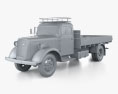 Volvo LV81 Flatbed Truck 1934 3d model clay render